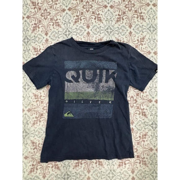 Quiksilver Other - Quiksilver Boys Navy Blue Mosaic Logo Graphic T-Shirt Size M Medium Cotton